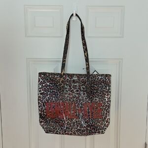 Kendall & Kylie Leopard Print Tote.  Brand Name In Red Letters.  NWT
